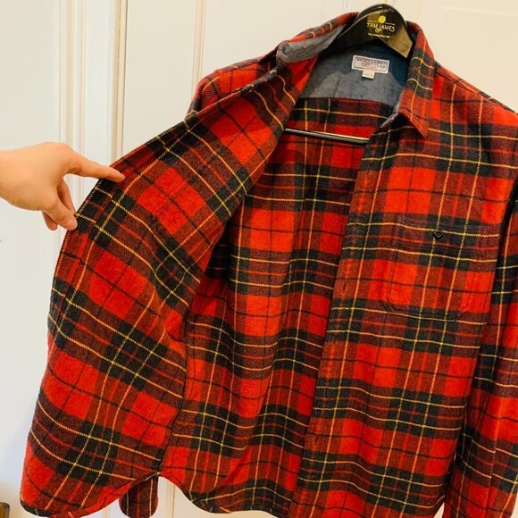 Men's Wallace and Barnes Plaid Flannel Shirt Size Medium - Picture 6 of 8